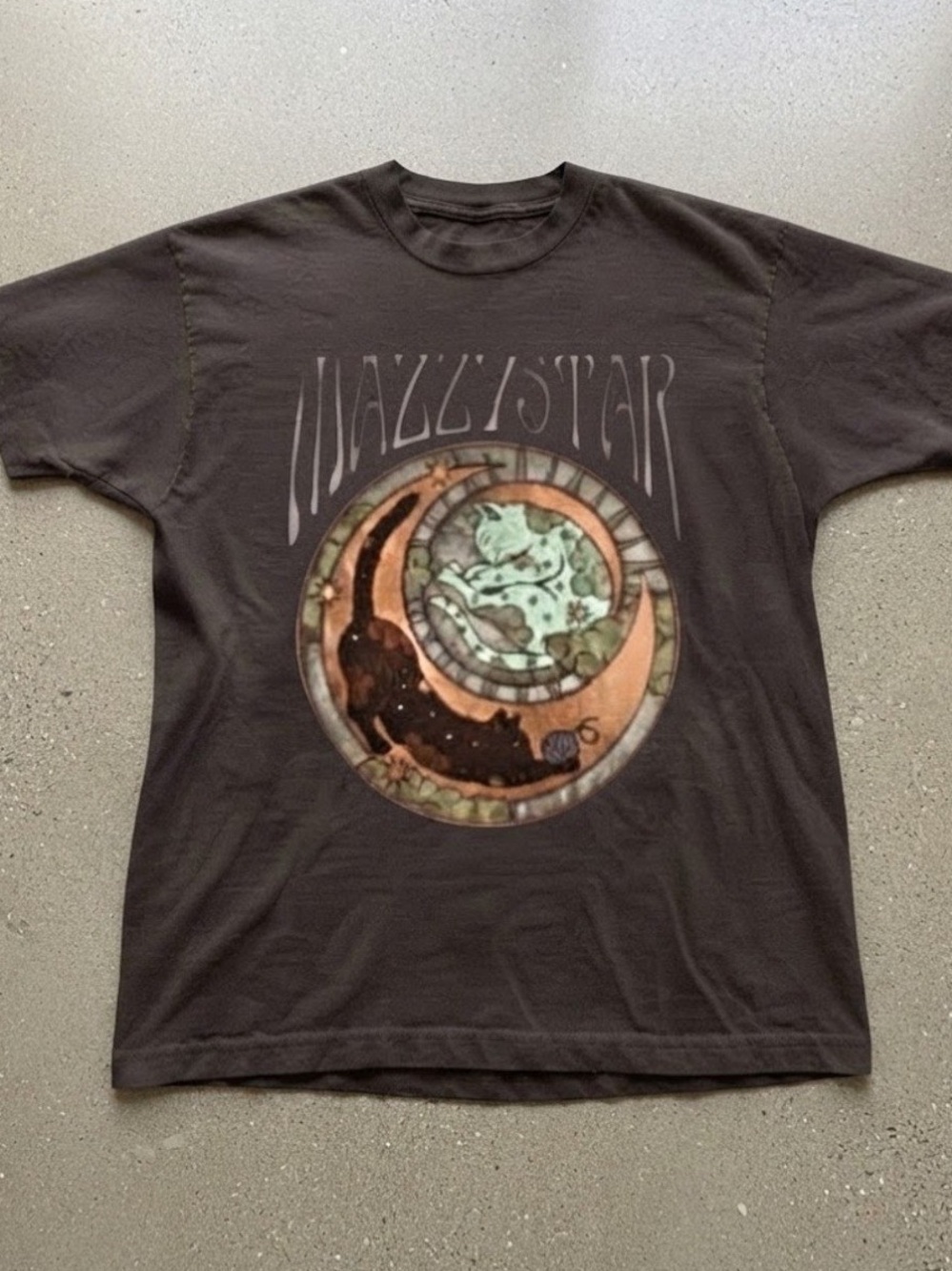 Mazzy Star Stained Glass Cats Band Merch Gildan T-shirt